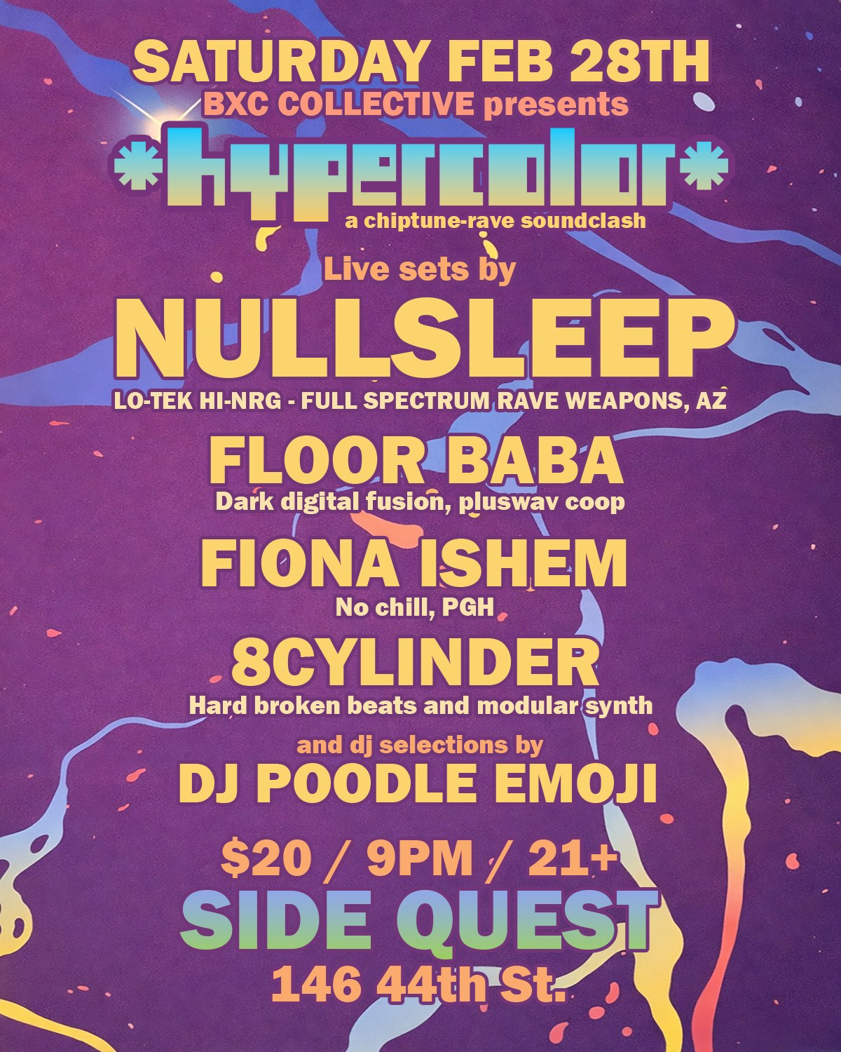 HYPERCOLOR w/ Nullsleep, Floor Baba, Fiona Ishem, 8Cylinder, Poodle Emoji cover image
