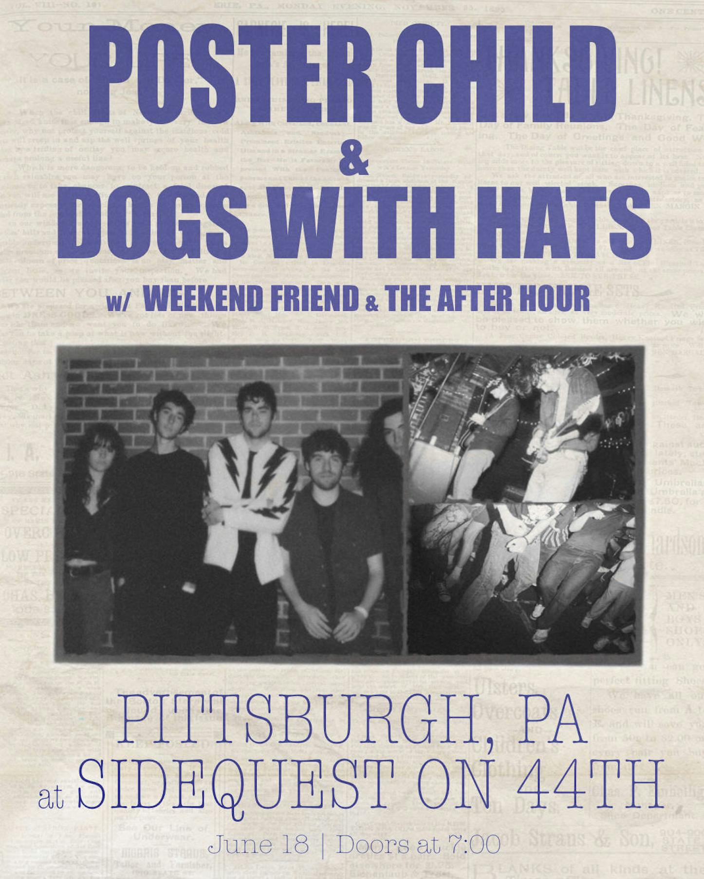 Poster child & dog with hats cover image